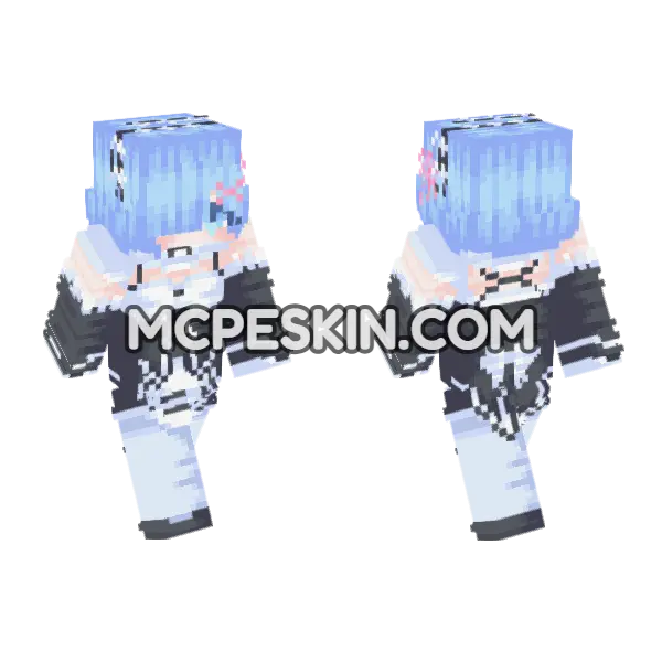 Blue Haired Maid, front and back