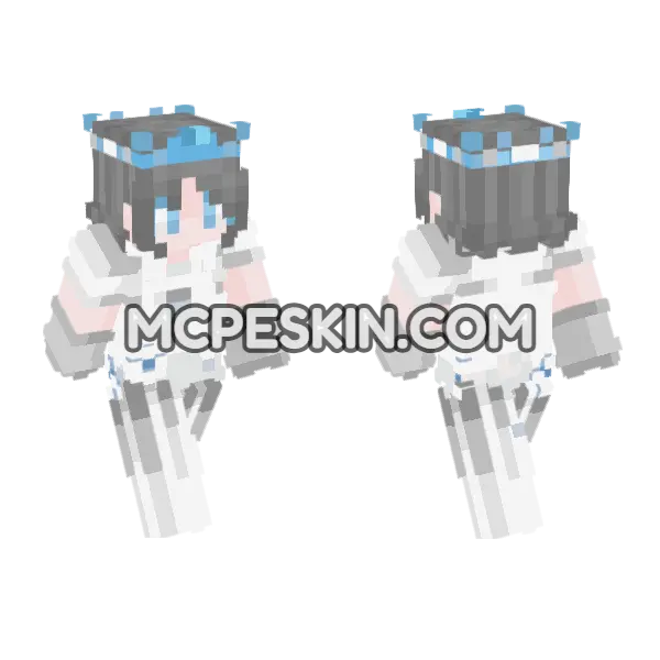 Blue Hat Girl Minecraft Bedrock skin, front and back