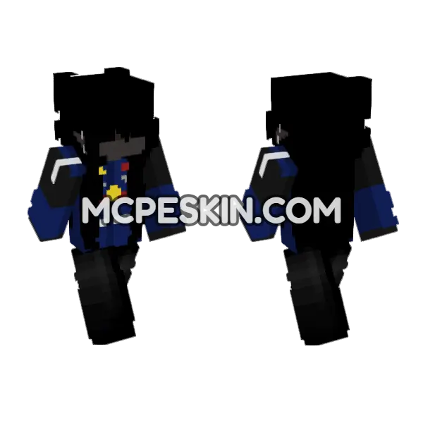 Blue Hoodie Girl, front and back