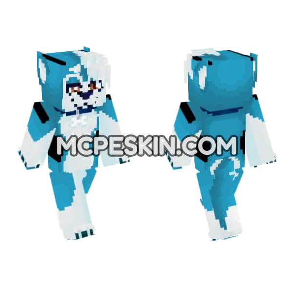 Blue Husky Furry, front and back