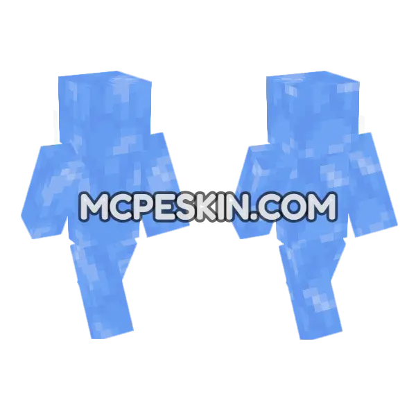 Blue Ice Minecraft Bedrock skin, front and back
