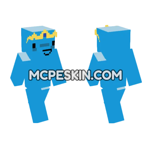 Blue Ice Princess Minecraft Bedrock skin, front and back