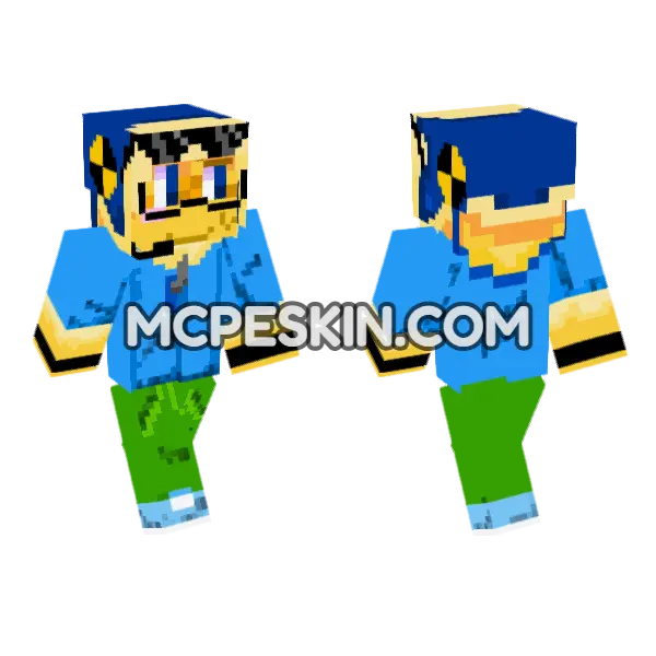 Blue Jacket Character, front and back