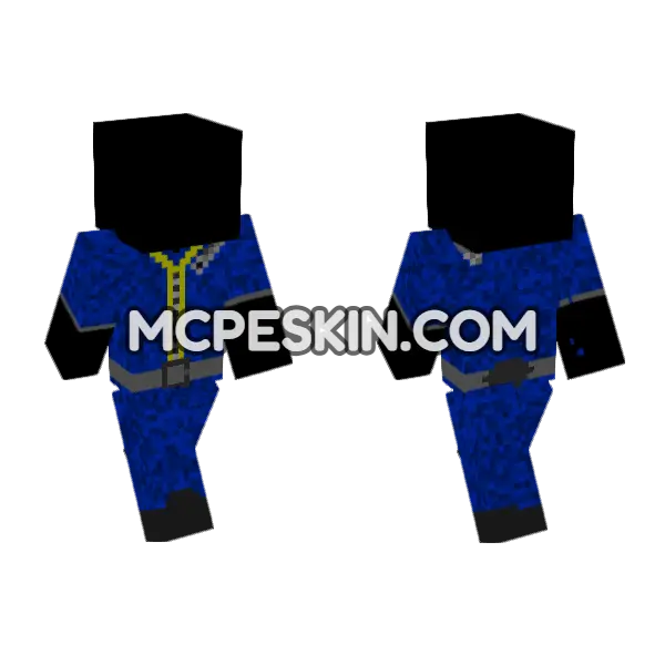 Blue Jumpsuit Outfit Minecraft Bedrock skin, front and back