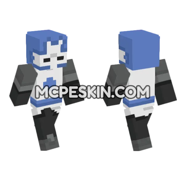 Blue Knight Minecraft Bedrock skin, front and back