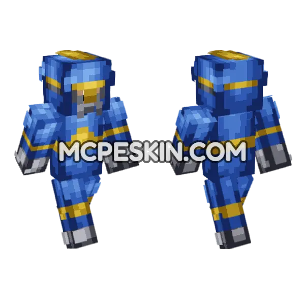Blue Knight Minecraft Bedrock skin, front and back