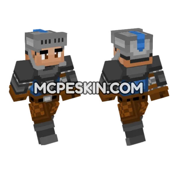 Blue Knight Minecraft Bedrock skin, front and back