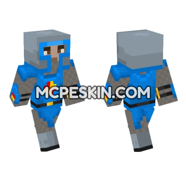Blue Knight Skin Minecraft Bedrock skin, front and back