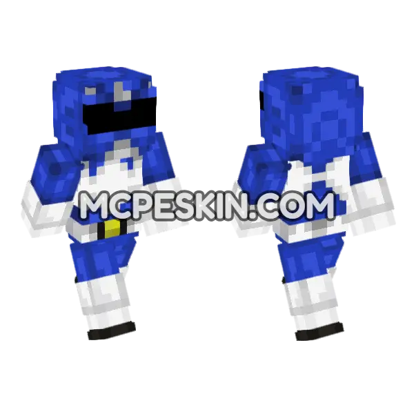 Blue Ranger Minecraft Bedrock skin, front and back