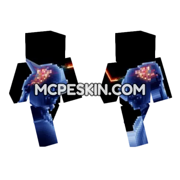 Blue Robot Skin Minecraft Bedrock skin, front and back