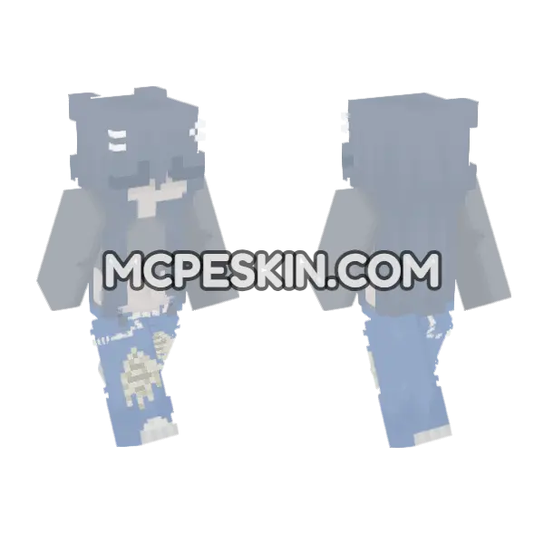 Blue School Uniform Minecraft Bedrock skin, front and back
