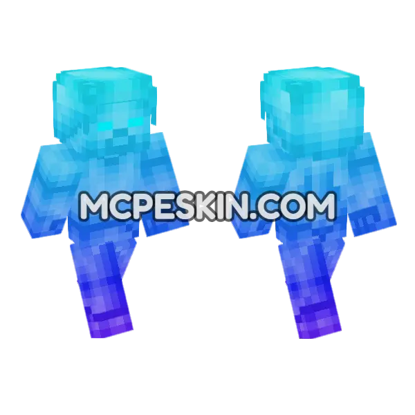 Blue Shard Skin Minecraft Bedrock skin, front and back