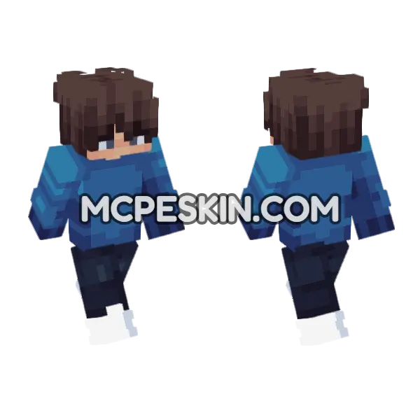 Blue Skin 46 Minecraft Bedrock skin, front and back