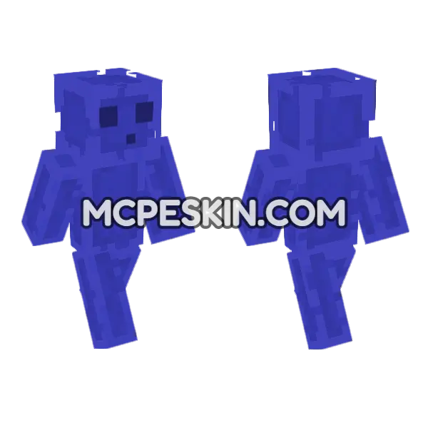 Blue Slime Minecraft Bedrock skin, front and back