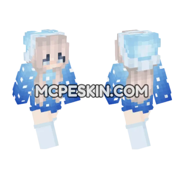 Blue Starry Outfit Minecraft Bedrock skin, front and back