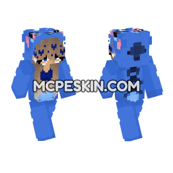 Blue Stitch Skin Minecraft Bedrock skin, front and back