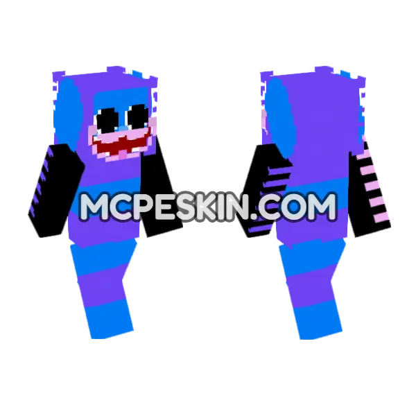 Blue Striped Jumpsuit Minecraft Bedrock skin, front and back