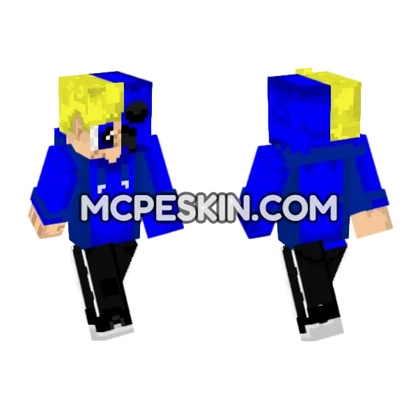 Blue Striped Suit Minecraft Bedrock skin, front and back
