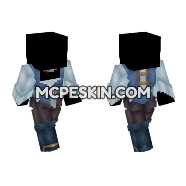 Blue Swashbuckling Clothes Minecraft Bedrock skin, front and back