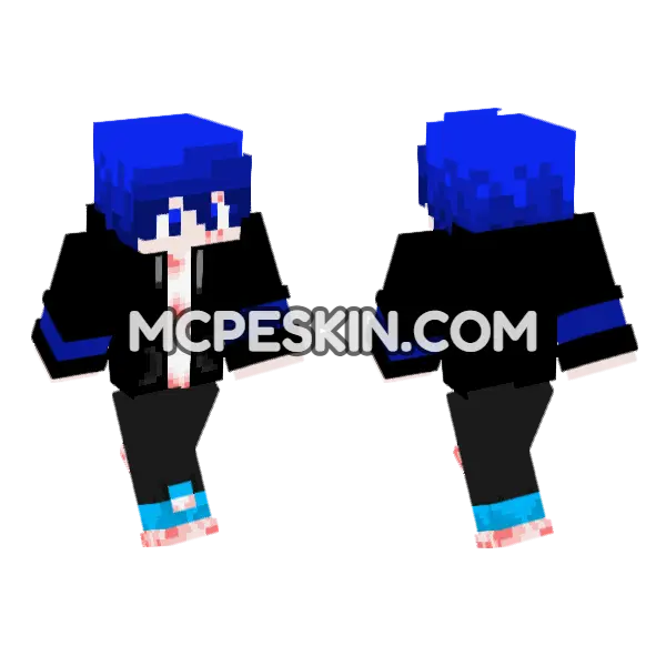 Blue The Alpha Minecraft Bedrock skin, front and back