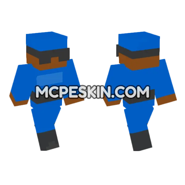 Blue Train Character Minecraft Bedrock skin, front and back