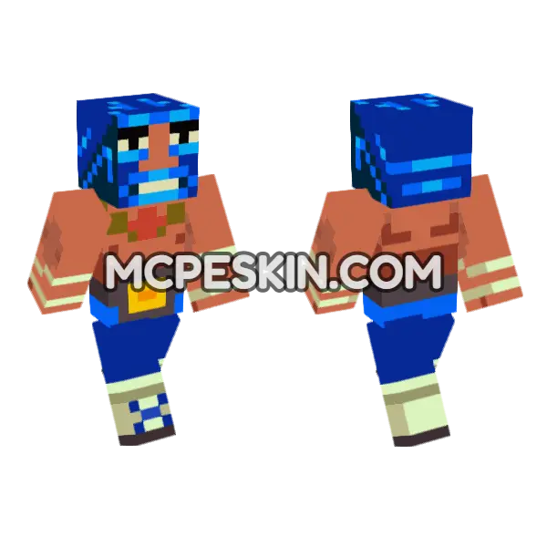 Blue Warrior Skin Minecraft Bedrock skin, front and back