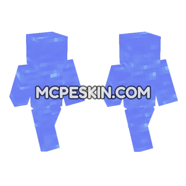 Blue Water Ghost Minecraft Bedrock skin, front and back