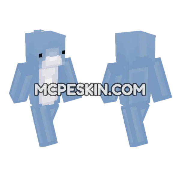 Blue Whale Skin Minecraft Bedrock skin, front and back