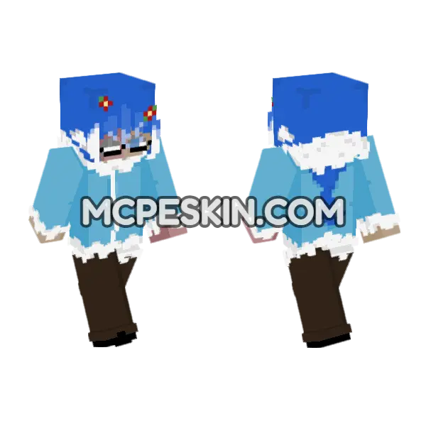 Blue Winter Outfit, front and back