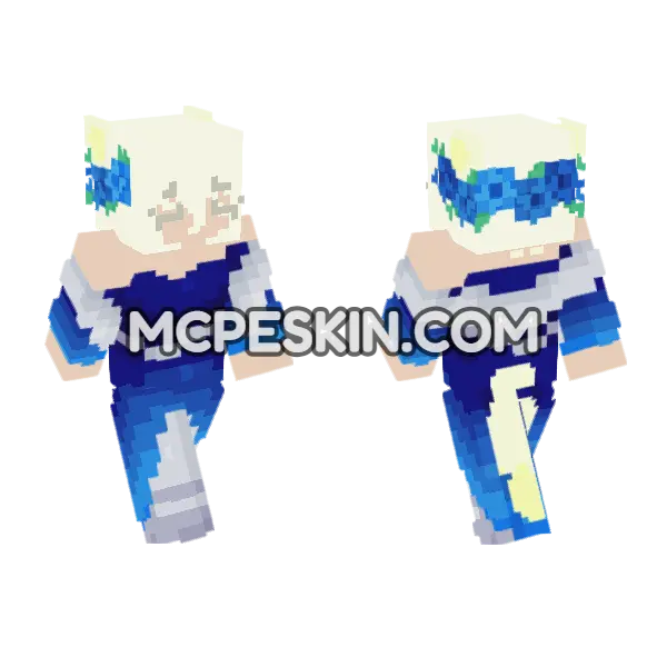 Blue Wolf Skin Minecraft Bedrock skin, front and back