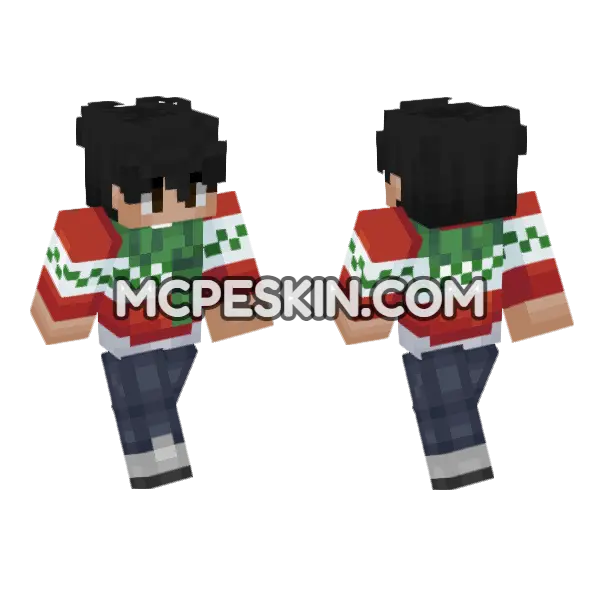 Bob With Sweater Minecraft Bedrock skin, front and back