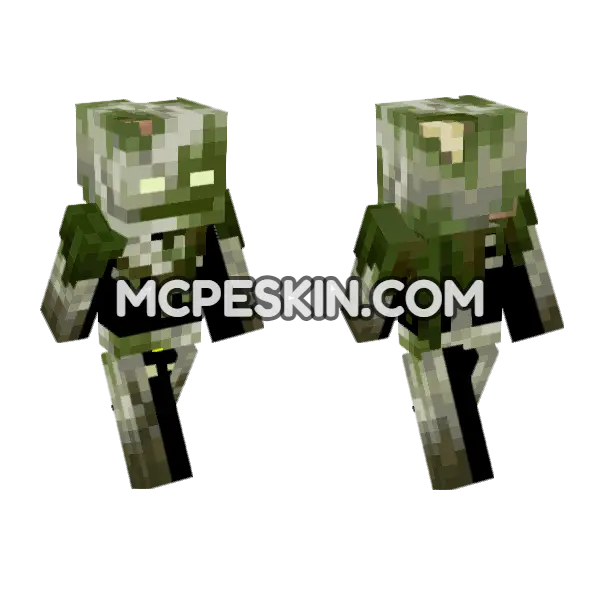 Bogged Skin Minecraft Bedrock skin, front and back