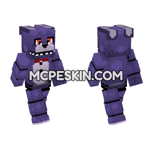 Bonnie Five Nights At Freddy's Minecraft Bedrock skin, front and back