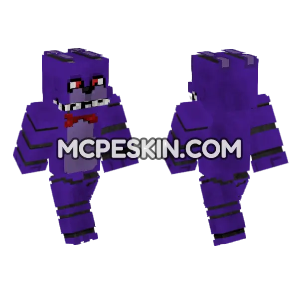 Bonnie FNAF Movie Pack Minecraft Bedrock skin, front and back