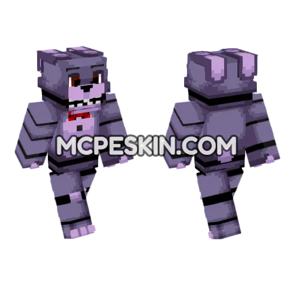 Bonnie The Bunny Minecraft Bedrock skin, front and back