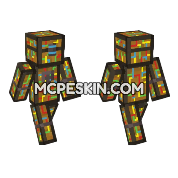 Bookshelf Outfit Minecraft Bedrock skin, front and back