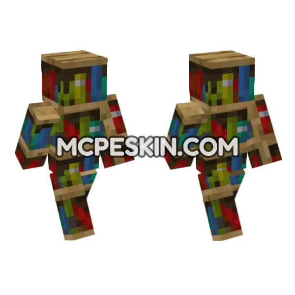 Bookshelf Skin Minecraft Bedrock skin, front and back