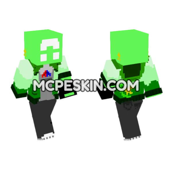 Boosfer Stylized Outfit Minecraft Bedrock skin, front and back