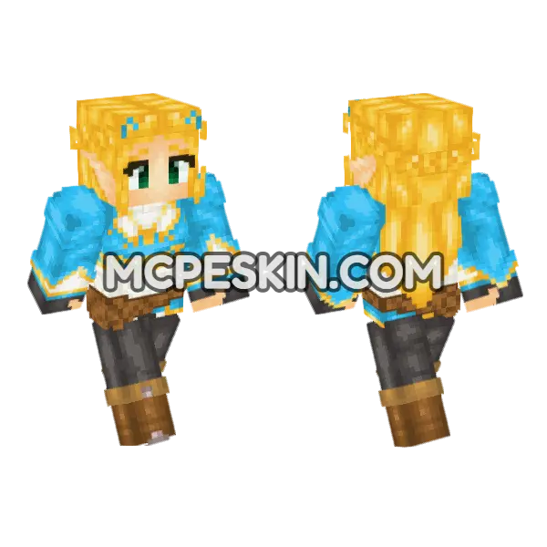 Botw Zelda Minecraft Bedrock skin, front and back