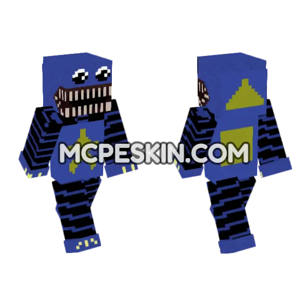 Boxy Boo Blue Minecraft Bedrock skin, front and back
