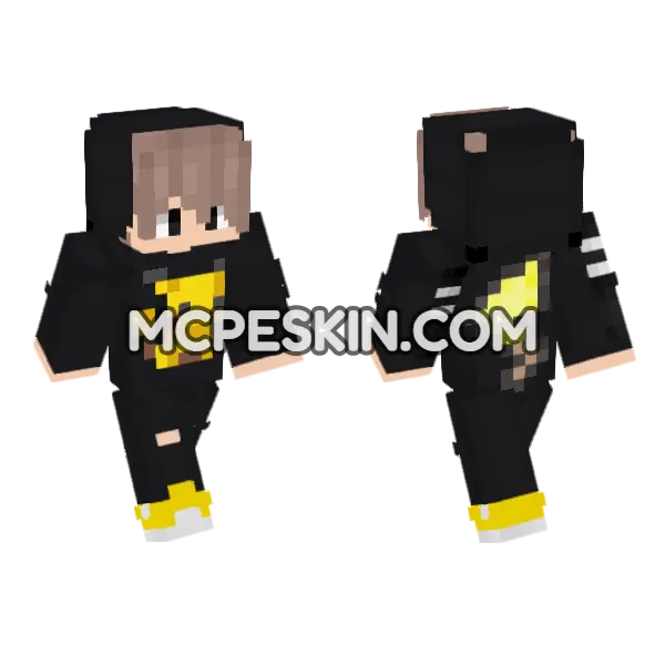Boy In Hoodie Minecraft Bedrock skin, front and back