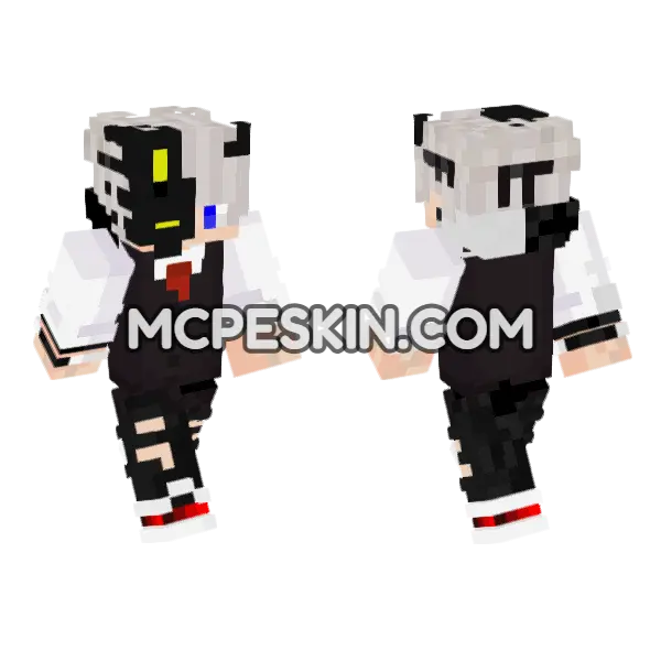 Boy6 Black Suit Minecraft Bedrock skin, front and back