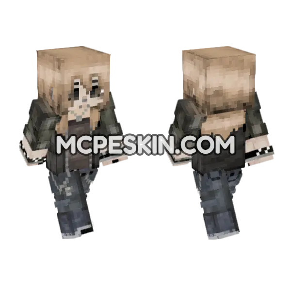 Bri Wolfhard Skin Minecraft Bedrock skin, front and back