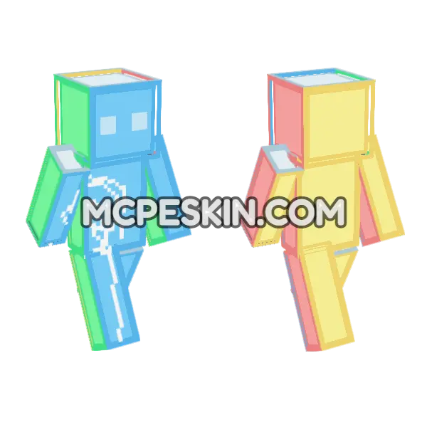 Bright Blocky Outfit, front and back
