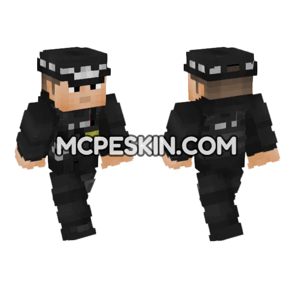 British Armed Police Minecraft Bedrock skin, front and back