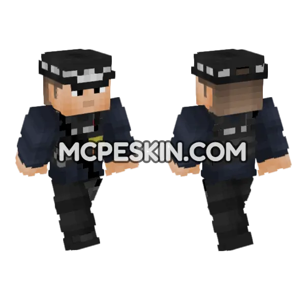 British Armed Police V2 Minecraft Bedrock skin, front and back