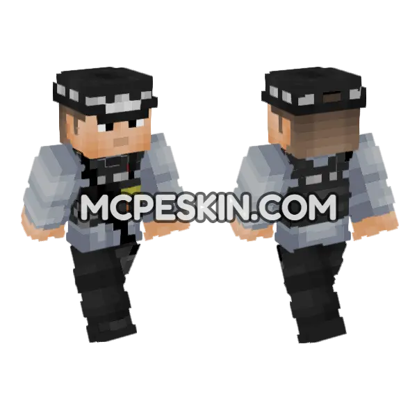 British Armed Police V3 Minecraft Bedrock skin, front and back