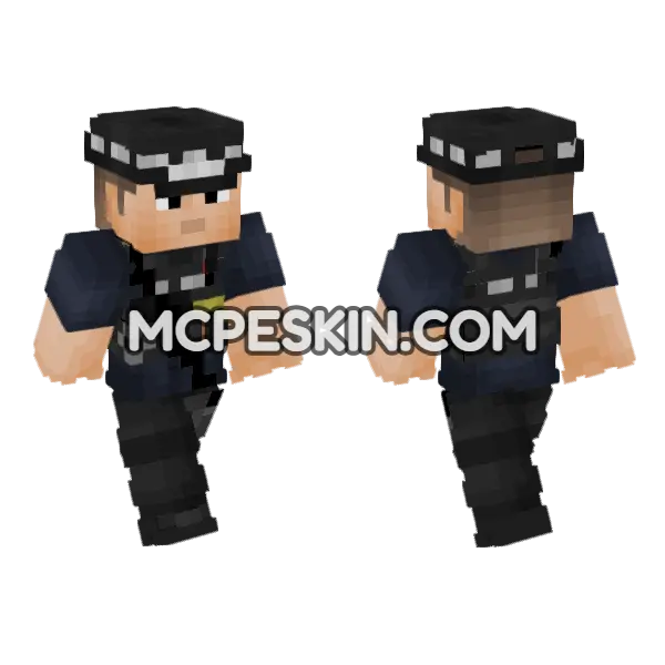 British Armed Police V4 Minecraft Bedrock skin, front and back