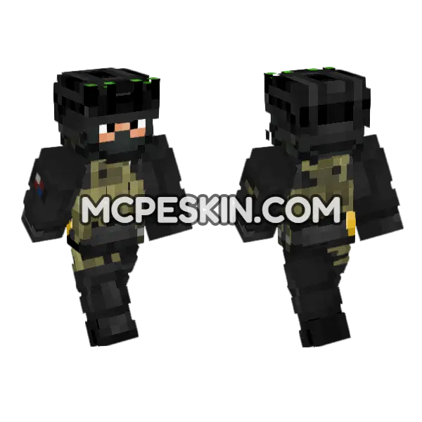 British Army SAS Operator Minecraft Bedrock skin, front and back