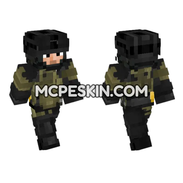 British Army SAS V3 Minecraft Bedrock skin, front and back